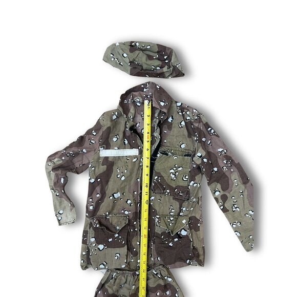 Kids Soldier Halloween Costume Set W/ Jacket Pants & Hat - Camouflage Print Elas - Picture 3 of 5